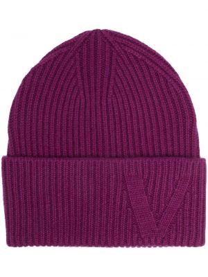 Kašmyro siuvinėtas kepurė Versace violetinė