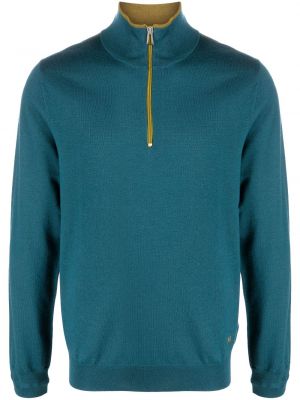Vlnený sveter z merina Ps Paul Smith modrá