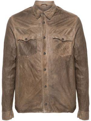 Usnjena jakna Giorgio Brato rjava