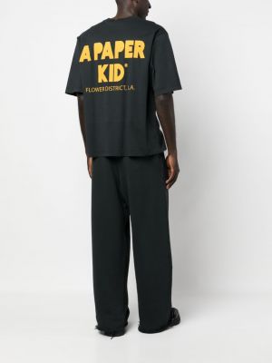T-krekls ar apdruku A Paper Kid melns