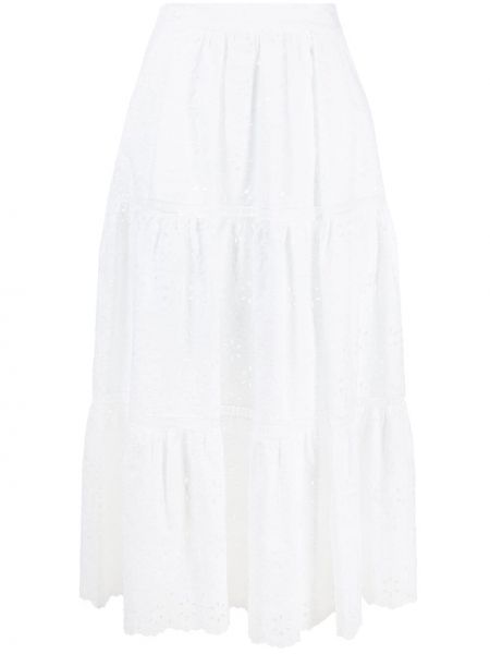 Falda larga con bordado P.a.r.o.s.h. blanco