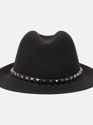 Volneni klobuk Valentino črna