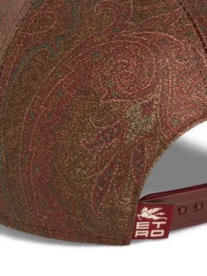 Czapka z daszkiem z wzorem paisley żakardowa Etro czerwona