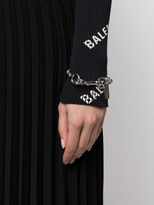 Bracelet en tricot Balenciaga argenté