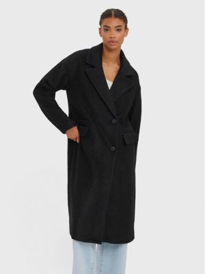 Μάλλινο παλτό χειμωνιάτικο Vero Moda μαύρο