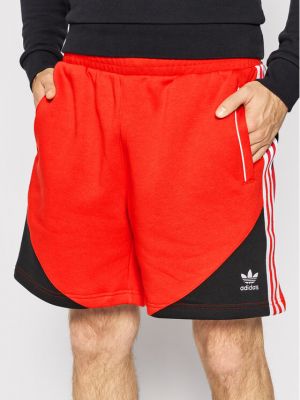 Флийс спортни шорти Adidas червено