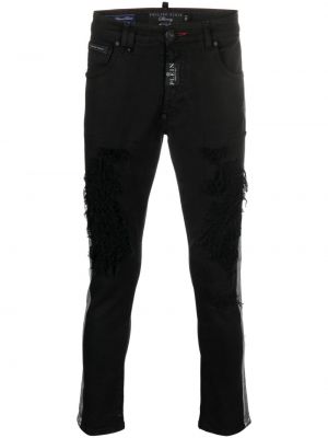 Pruhované skinny džíny Philipp Plein černé