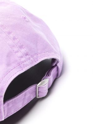 Medvilninis siuvinėtas kepurė su snapeliu Msgm violetinė