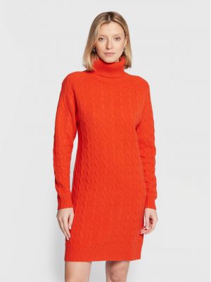 Džemper haljina Polo Ralph Lauren narančasta