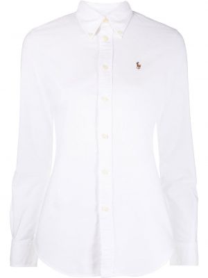 Оксфордская рубашка с вышивкой Polo Ralph Lauren, белая