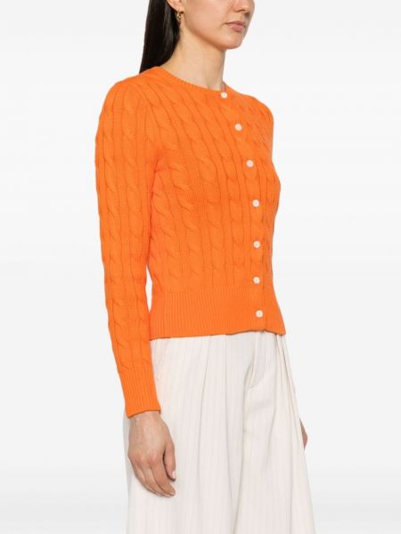 Megztas džersis siuvinėtas polo marškinėliai Polo Ralph Lauren oranžinė