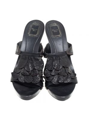 Sandały trekkingowe skórzane Dior Vintage czarne
