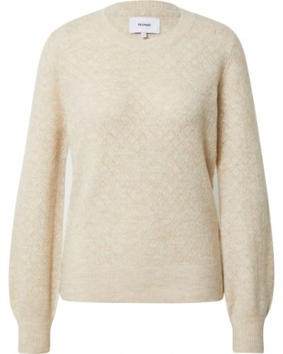Памучен пуловер Nümph бяло
