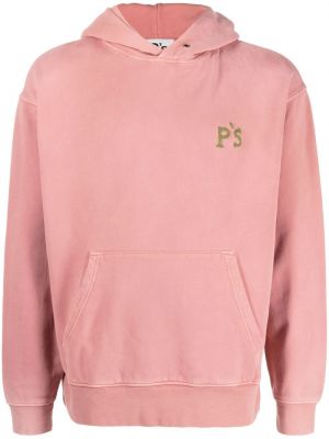 Pamučna hoodie s kapuljačom s vezom President’s ružičasta