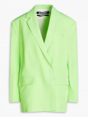 Двубортный пиджак из крепа Jacquemus зеленый