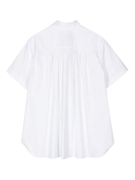 Hemd aus baumwoll mit plisseefalten Fumito Ganryu weiß