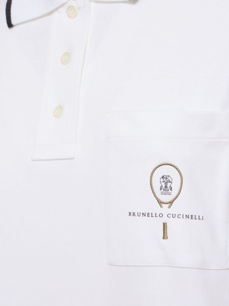 Rochie mini din bumbac din jerseu Brunello Cucinelli alb