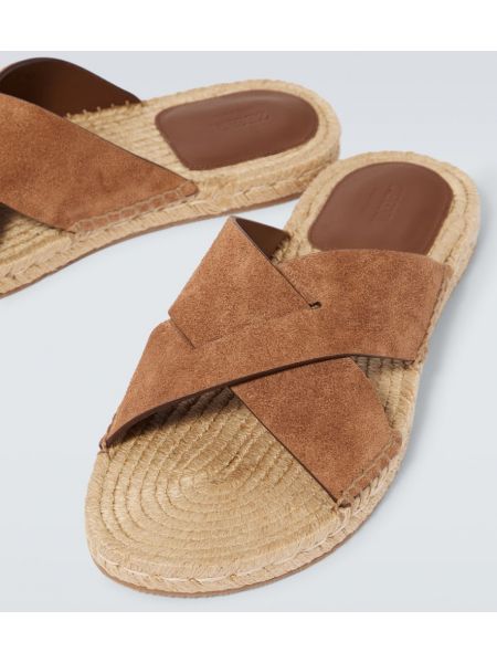 Sandale din piele de căprioară Zegna maro