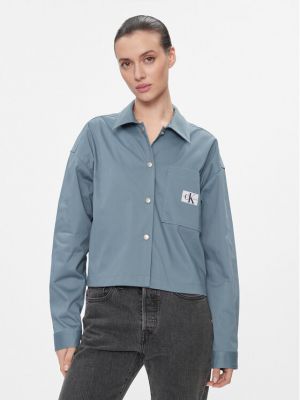 Džinsiniai marškiniai oversize Calvin Klein Jeans mėlyna