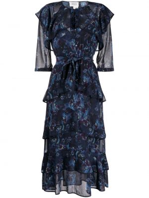 Φόρεμα με βολάν με αφηρημένο print Marchesa Rosa