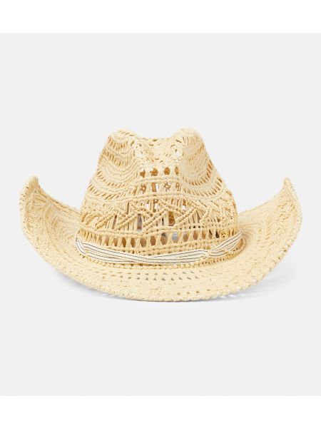 Соломенная ковбойская шляпа austin с декором Maison Michel бежевый