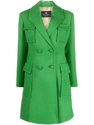 Vilnonis paltas Etro žalia