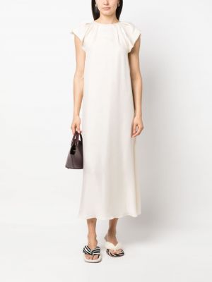 Jedwabna sukienka midi Alysi biała