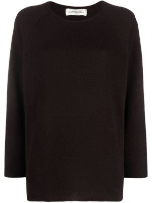 Sweter z kaszmiru z okrągłym dekoltem Lamberto Losani brązowy