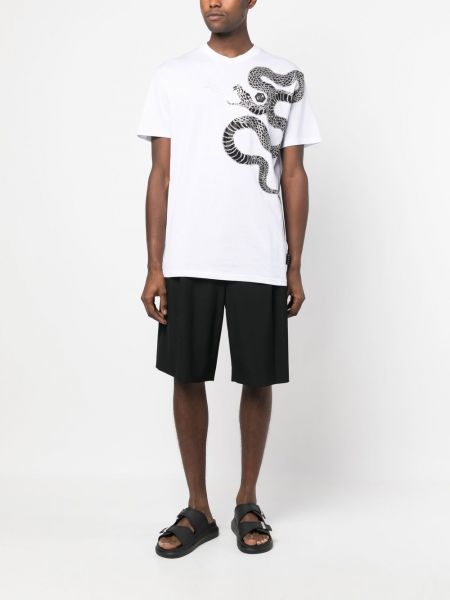 Tričko s potiskem s hadím vzorem Philipp Plein bílé
