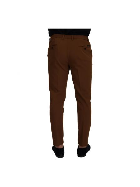 Pantalones chinos de lana skinny Dolce & Gabbana marrón