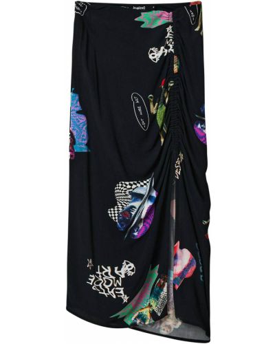 Midi sijonas Desigual juoda