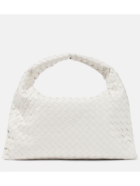 Δερμάτινη τσάντα shopper Bottega Veneta λευκό