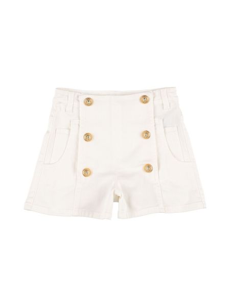 Bomull shorts for jenter Balmain hvit