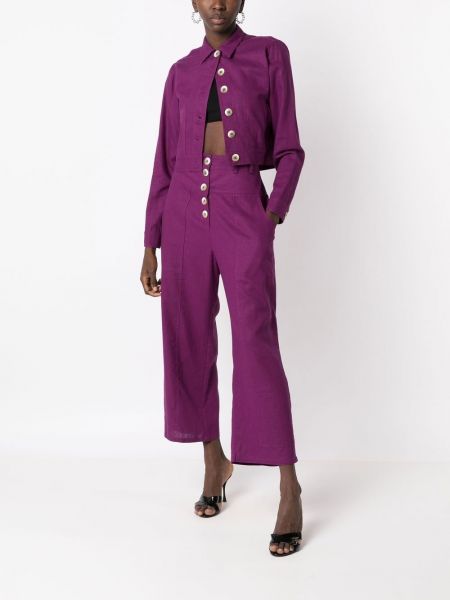 Kalhoty s knoflíky Olympiah fialové