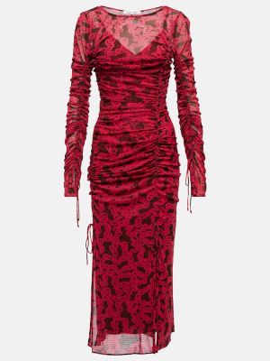 Průsvitné midi šaty z nylonu s potiskem Diane Von Furstenberg