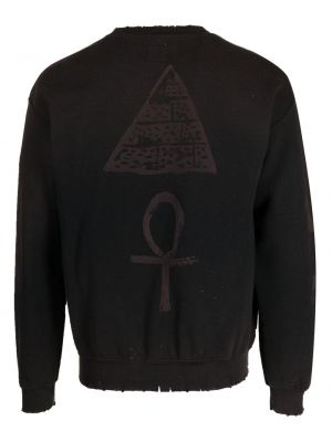 Sweter z nadrukiem z okrągłym dekoltem Sasquatchfabrix. czarny