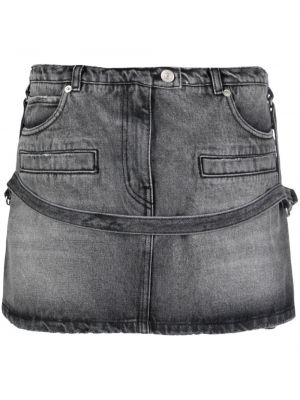 Spódnica jeansowa z przetarciami Courreges szara