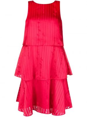 Saténové koktejlové šaty s výšivkou Armani Exchange červené