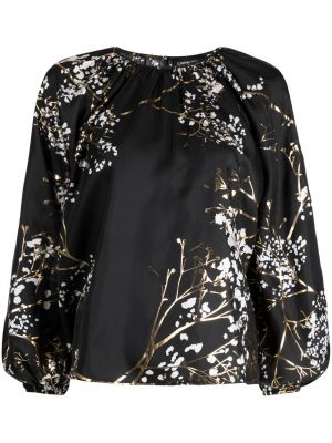 Bluză cu model floral cu imagine Cynthia Rowley negru
