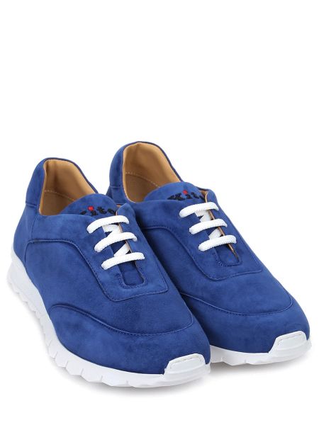 Замшевые кроссовки Kiton синие