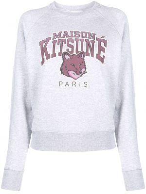 Bombažni pulover Maison Kitsuné siva
