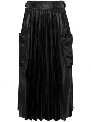 Czarna spódnica midi plisowana Sacai