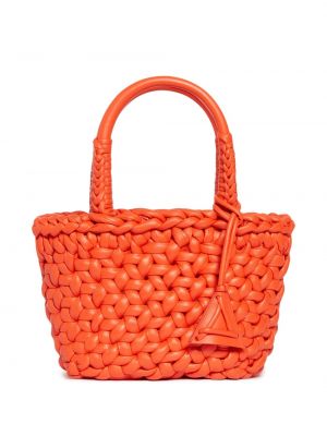 Kožená kožená nákupná taška Alanui oranžová