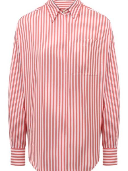 Красная хлопковая шелковая рубашка Brunello Cucinelli