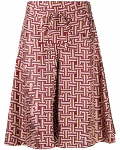 Falda con estampado con estampado geométrico Lanvin rojo