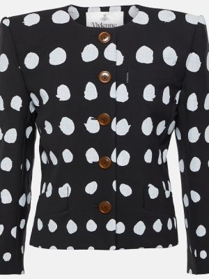Bodkovaná vlnená bunda Vivienne Westwood čierna
