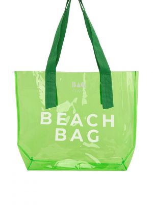 Прозрачная пляжная сумка с принтом Bagmori зеленая