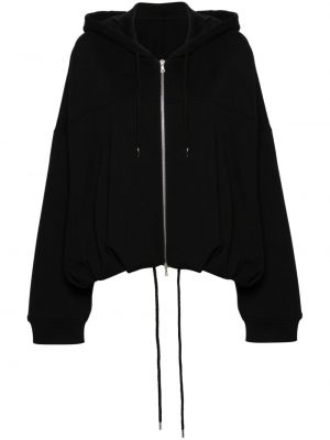 Mikina s kapucí na zip Dries Van Noten černá
