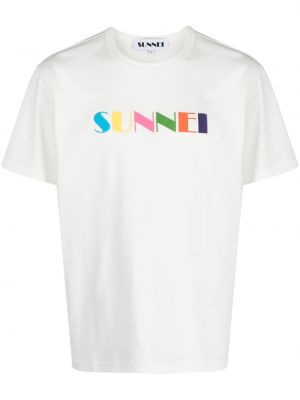 T-shirt aus baumwoll mit print Sunnei weiß