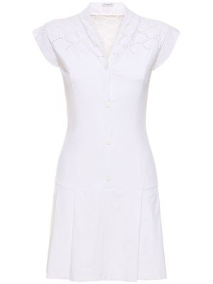 Čipkované džerzej šaty L'etoile Sport biela